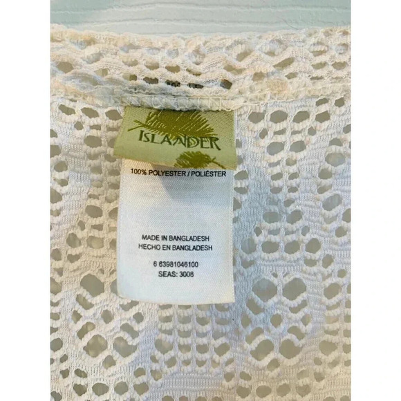 White Lace Long Sleeve Swimsuit Coverup Size XL - Picture 2 of 4